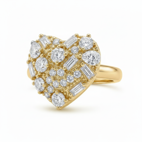 Gold Heart Ring New Angle