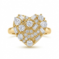 Gold Heart CZ Ring