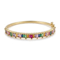 أسوارة متعددة الألوان مطلية ذهب | Rainbow Gold Bangle Bracelet