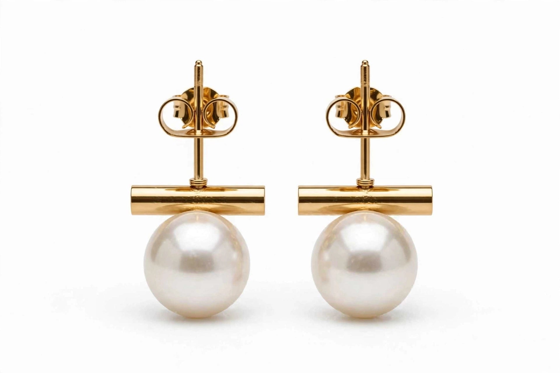 حلق لؤلؤ مطلي ذهب | Gold Pearl Earrings