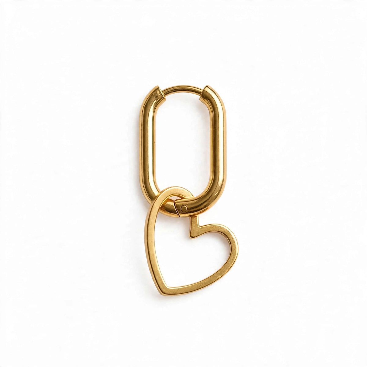 حلق ذهبي حلقة وقلب | Gold Heart Hoop Earring